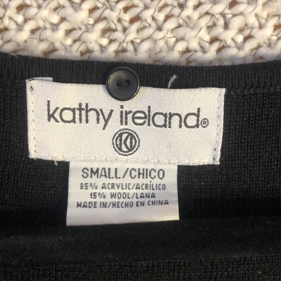 Kathy Ireland Black Wool/Acrylic Button Down - Picture 2 of 5